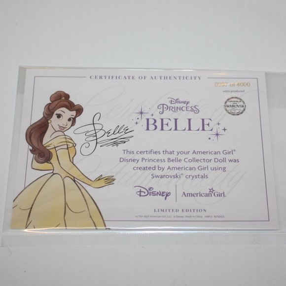 American Girl Belle Limited Edition Disney Princess Collector Doll New in Box - Picture 6 of 9